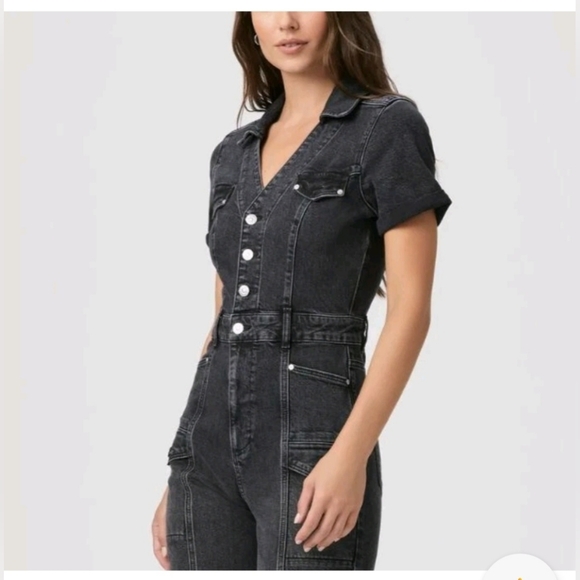 Paige Alexis Short Sleeve Jumpsuit in Dark Asphalt - NWT - Picture 6 of 12